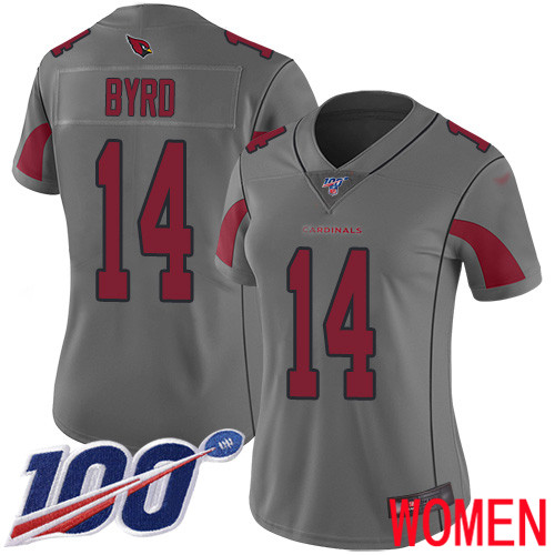 Arizona Cardinals Limited Silver Women Damiere Byrd Jersey NFL Football #14 100th Season Inverted Legend->arizona cardinals->NFL Jersey